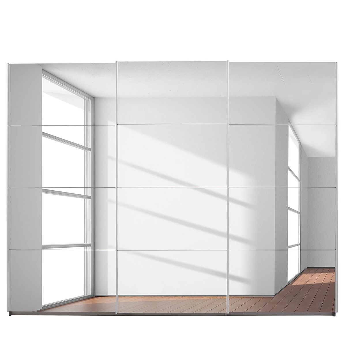 Oakwood Rauch Quadra Full Mirrored 3 Gliding Door Wardrobe