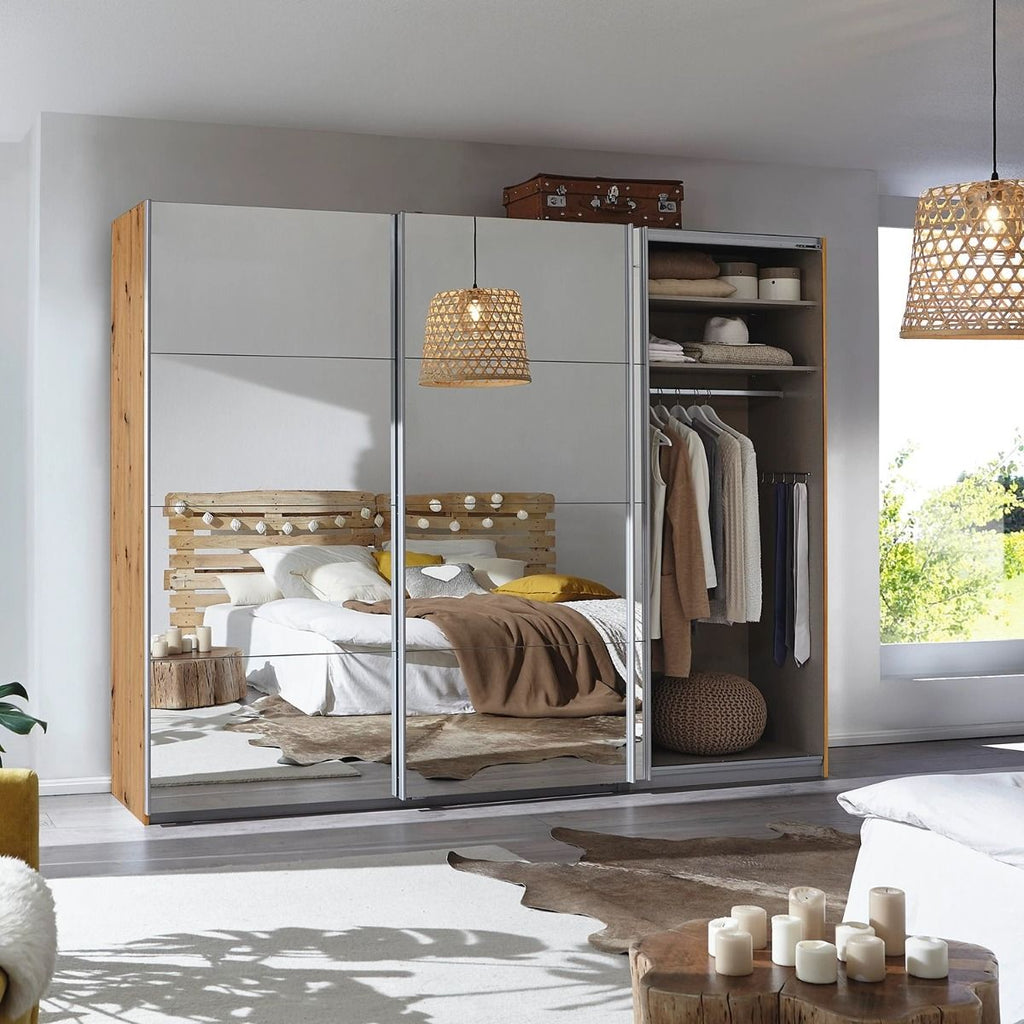 Oakwood Rauch Quadra Full Mirrored 3 Gliding Door Wardrobe