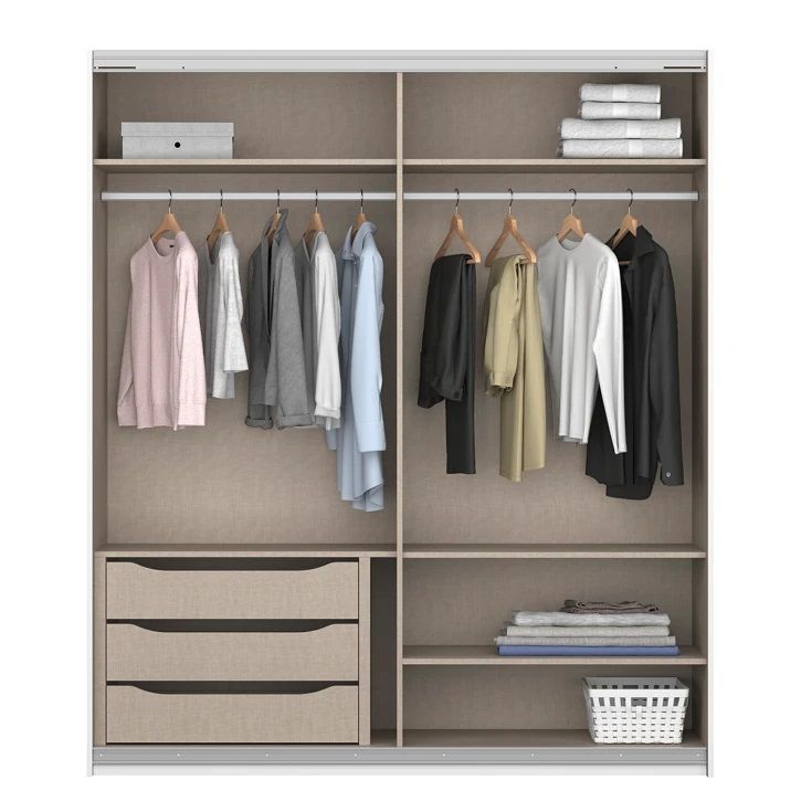 Oakwood Rauch Marburg Metallic Grey 181CM Sliding  Wardrobe