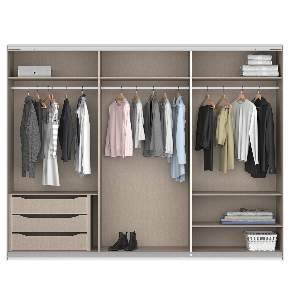 Oakwood Rauch Marburg Metallic Grey 271 CM Sliding  Wardrobe