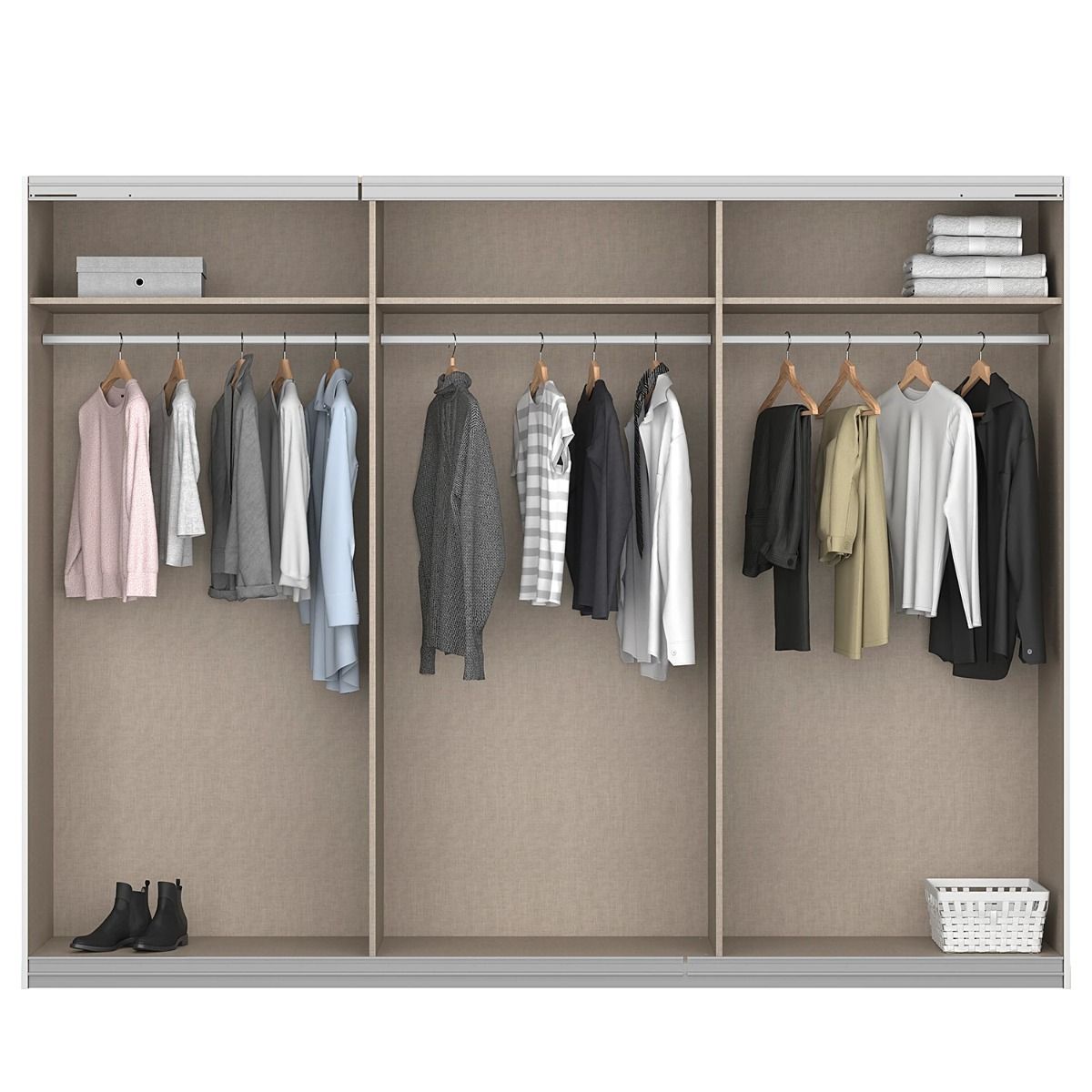 Oakwood Rauch Marburg Metallic Grey 271 CM Sliding  Wardrobe