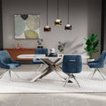 Oakwood Lenzaro Ceramic Dune - Fixed Gloss Dining Table Set