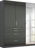 Oakwood Rauch Homburg High Gloss Grey Effect 3 Door Combi Wardrobe