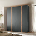 Oakwood Wiemann Lagos Graphite With Bianco Oak Front 4 Hinged Door Wardrobe