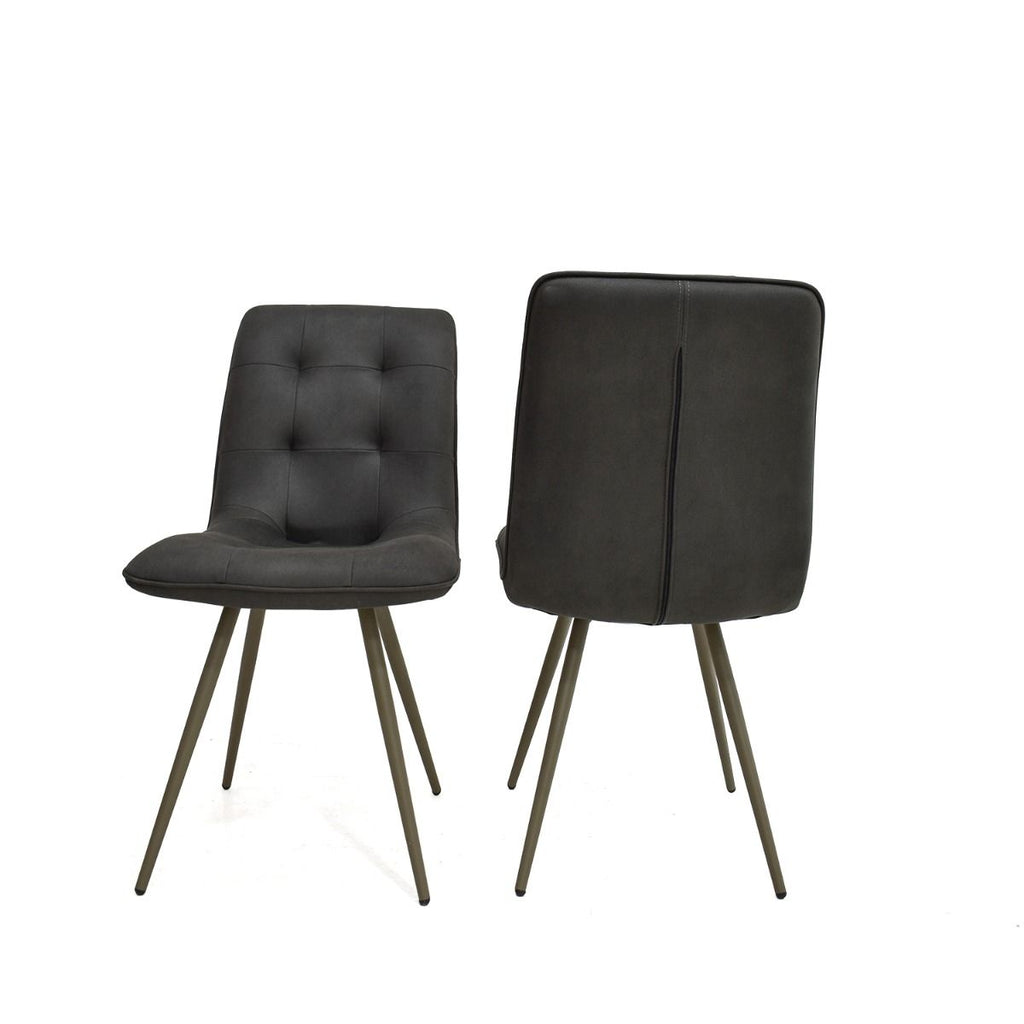Oakwood 2x Monza Fabric Dining Chair - Dark Grey