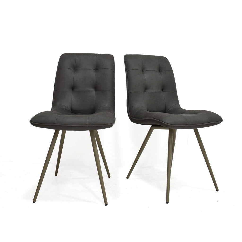 Oakwood 2x Monza Fabric Dining Chair - Dark Grey
