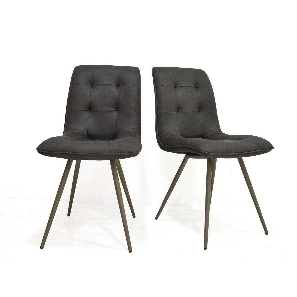 Oakwood 2x Monza Fabric Dining Chair - Dark Grey