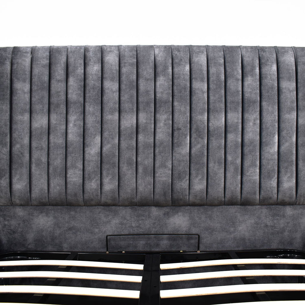 Oakwood Multiline Fabric Upholstered Bed Frame