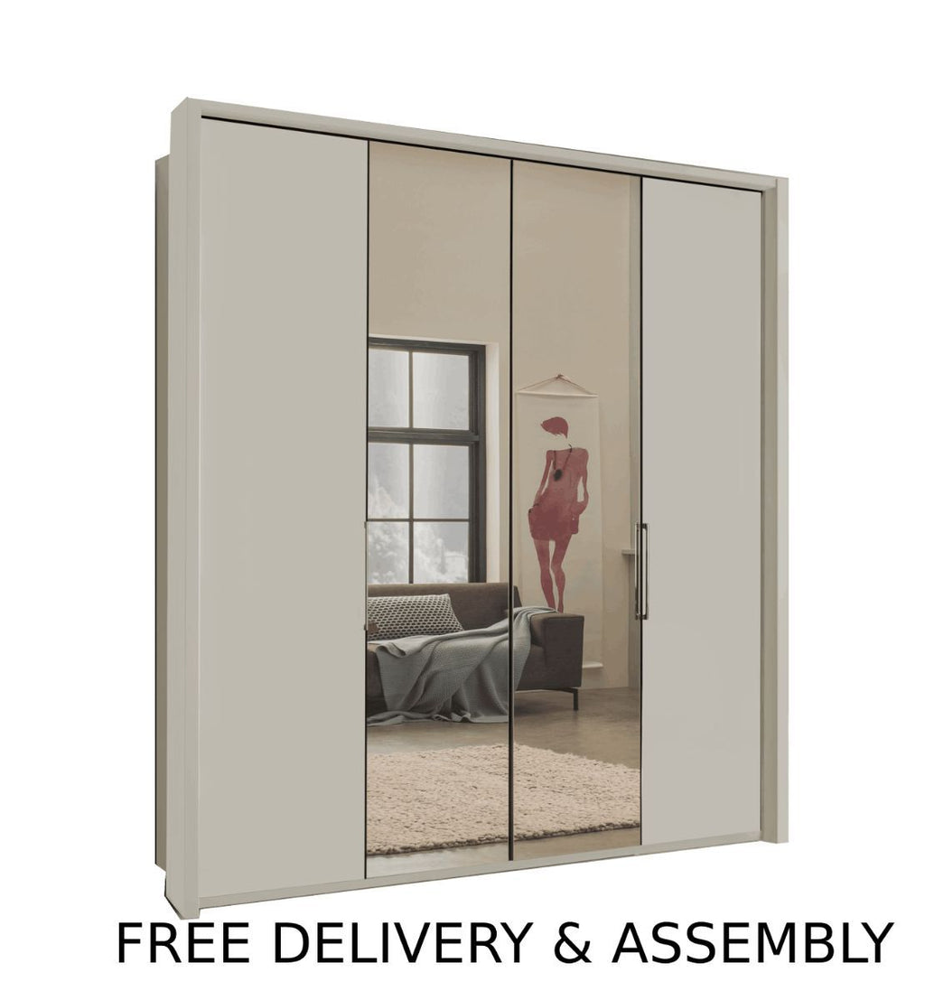 Oakwood Wiemann Kansas 4 Door Wardrobe With 2 Full Mirror Doors