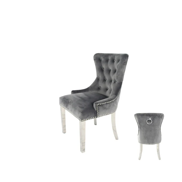 Oakwood Arianna 1.5M Grey Marble Top Dining Table With 4 Megan Dining Chairs