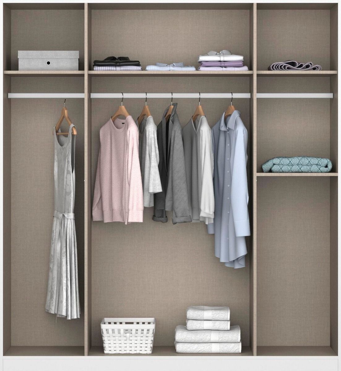 Oakwood Rauch Ontario Metallic Grey 4 Door Combi Wardrobe
