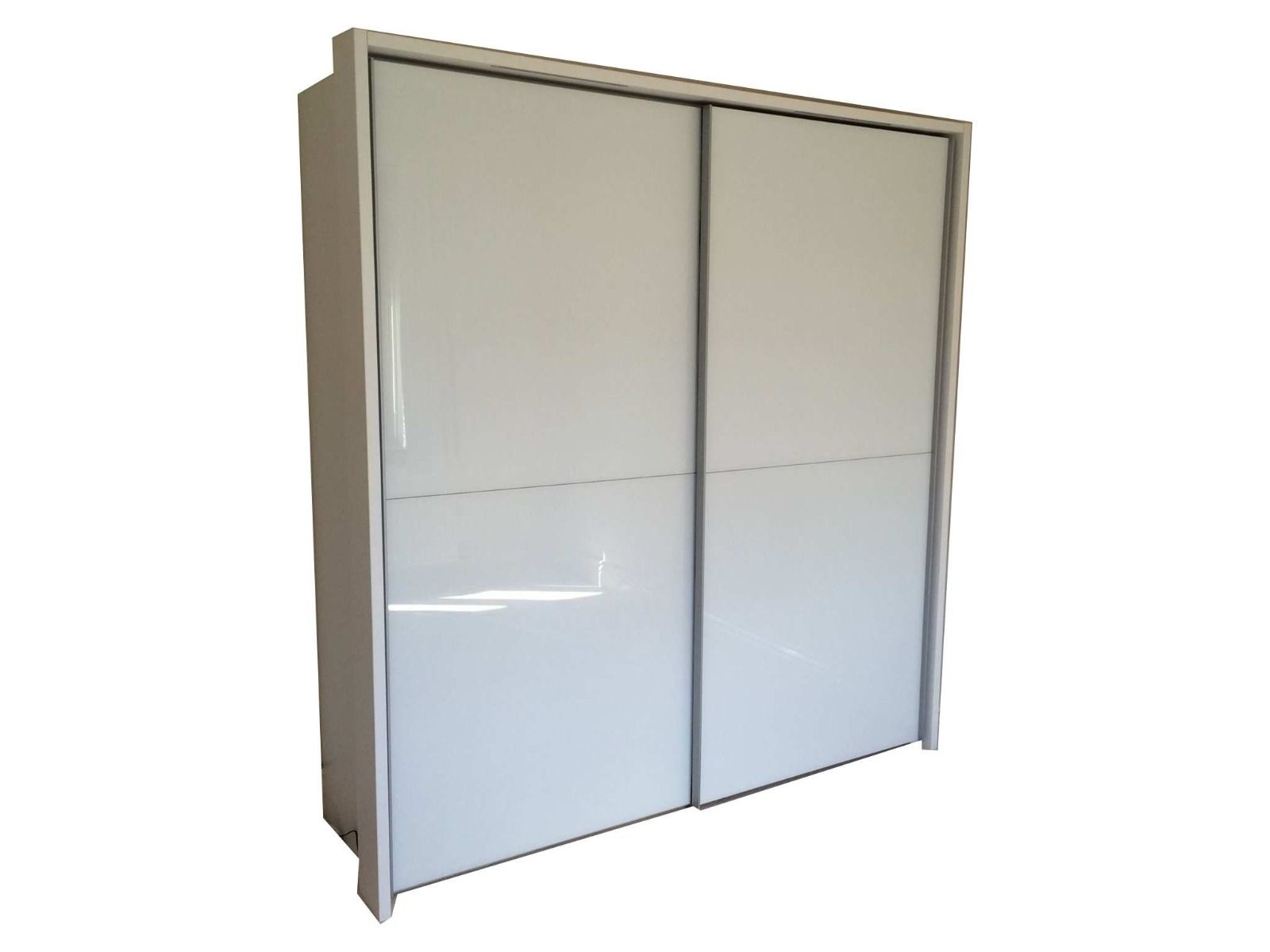 Oakwood Wiemann Berlin White Glass Front Finish Sliding Door Wardrobe