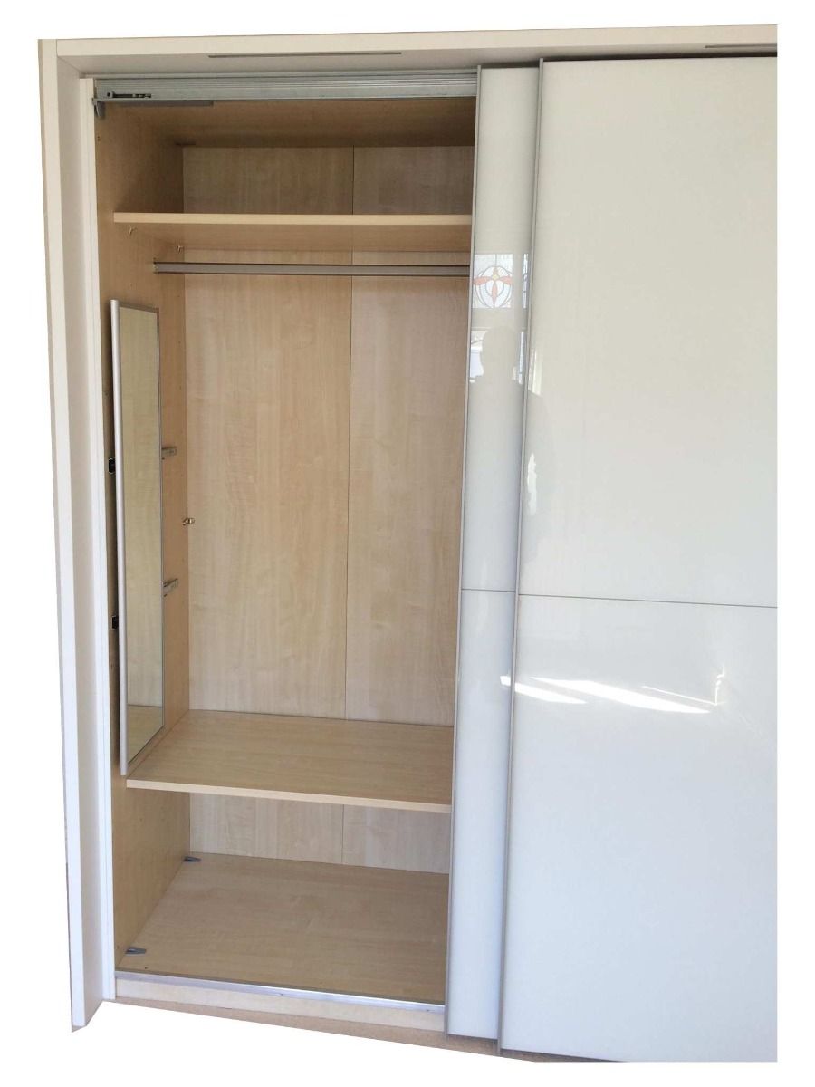 Oakwood Wiemann Berlin White Glass Front Finish Sliding Door Wardrobe