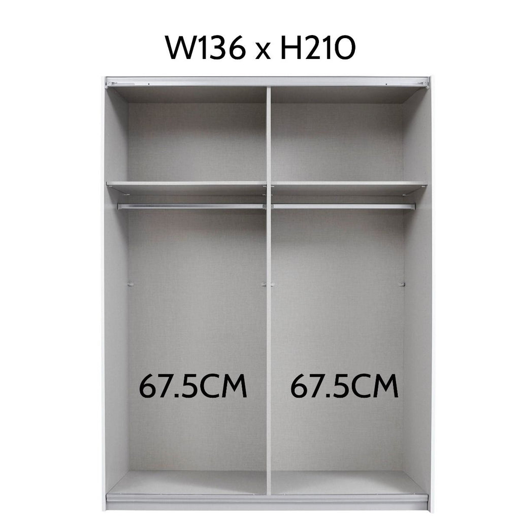 Oakwood Rauch Quadra Silk Grey 2 Gliding Door Wardrobe