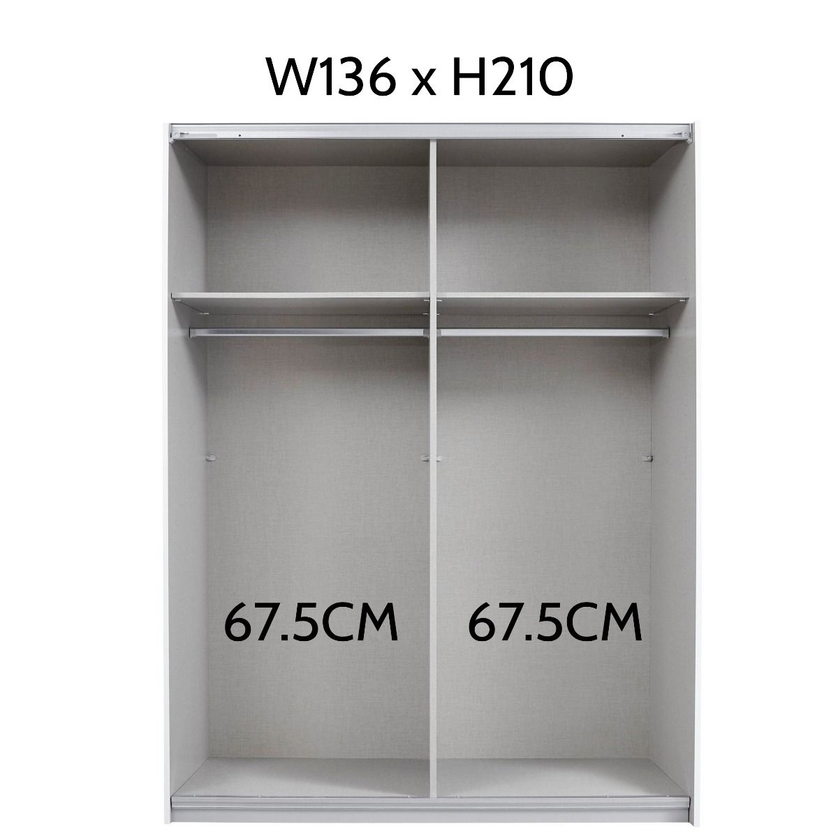 Oakwood Rauch Quadra Silk Grey 2 Gliding Door Wardrobe