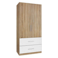 Oakwood Rauch Alvor 2 Door Sonoma Oak White Combi Wardrobe