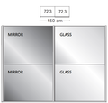 Oakwood Wiemann Berlin White Glass and Mirror Front Sliding Door Wardrobe