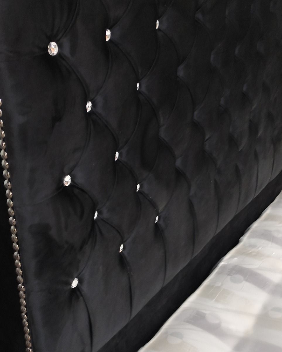 Oakwood Swan Fabric Upholstered Plush Velvet Bed Frame