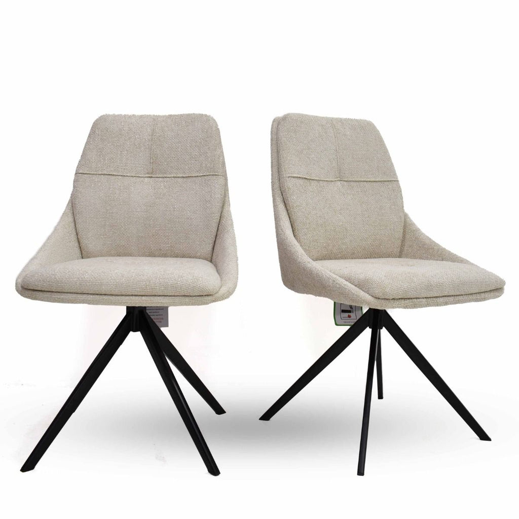 Oakwood 2x Harley Fabric Dining Chair - Dolphin