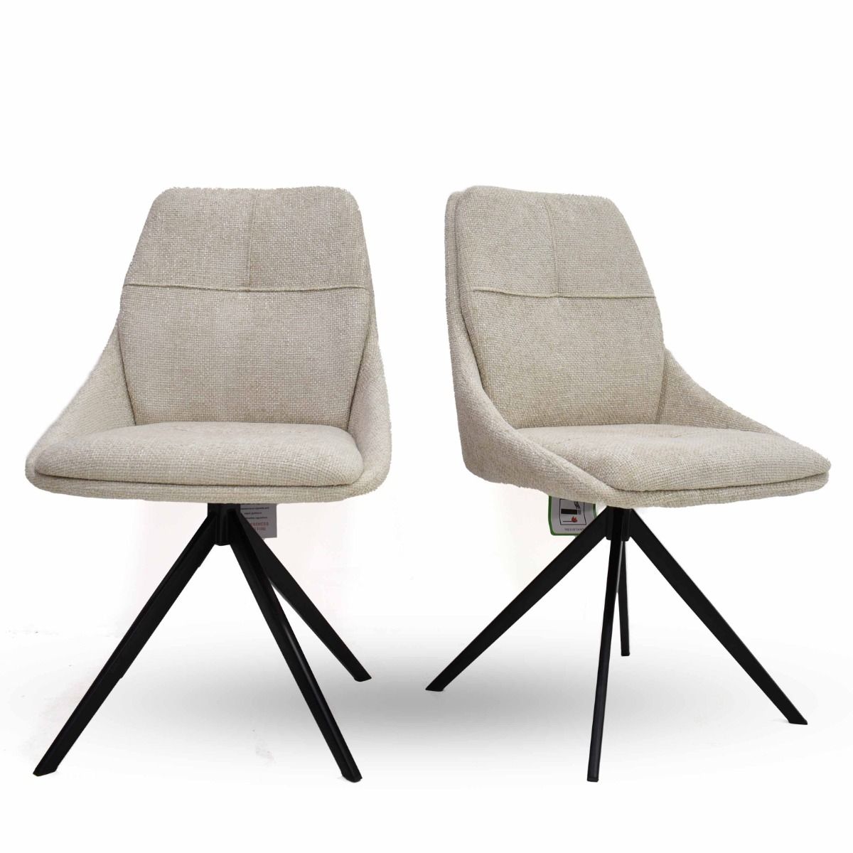 Oakwood 2x Harley Fabric Dining Chair - Dolphin