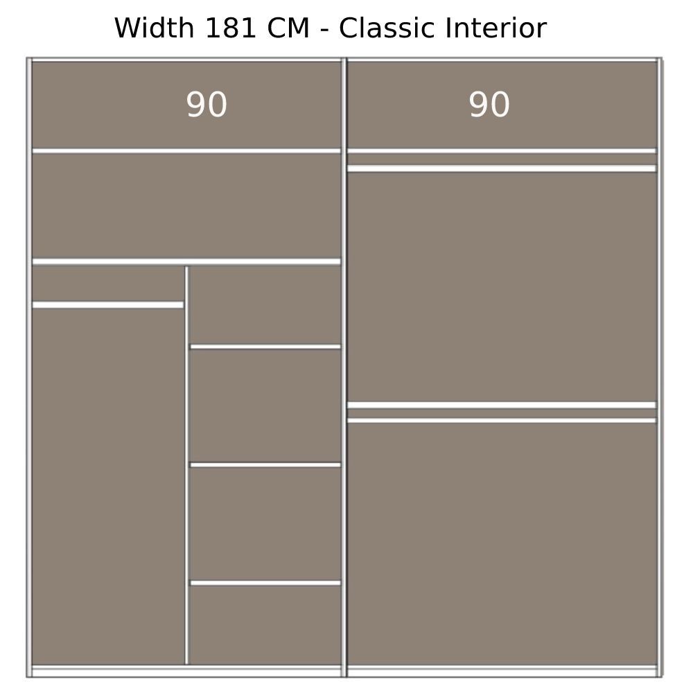 Oakwood Rauch Miramar Elegance Mirror Front Sliding Door Wardrobe