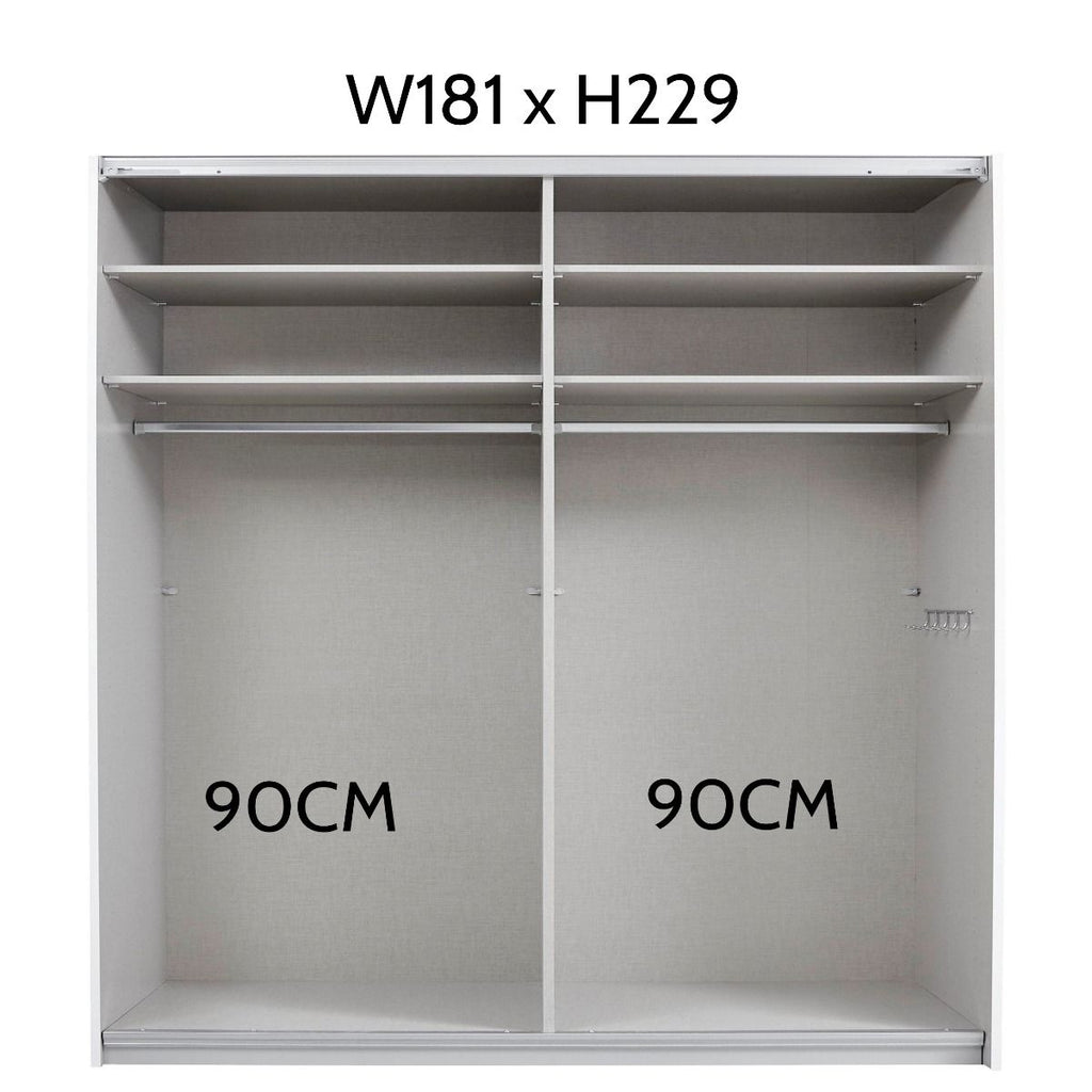 Oakwood Rauch Quadra Silk Grey 2 Gliding Door Wardrobe