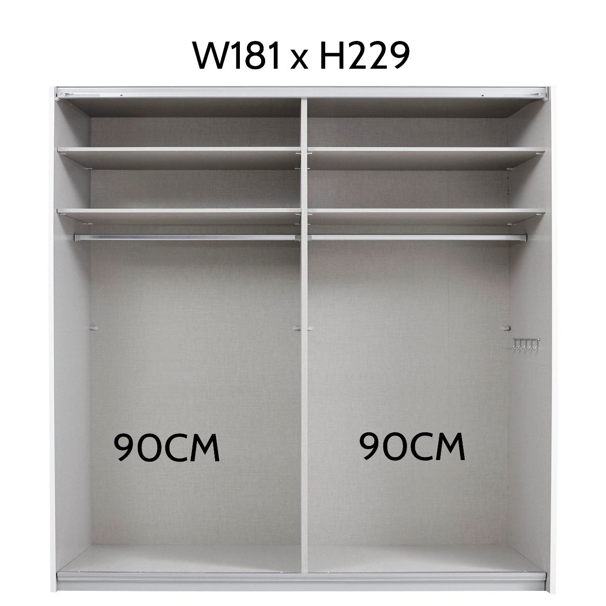 Oakwood Rauch Quadra Silk Grey 2 Gliding Door Wardrobe