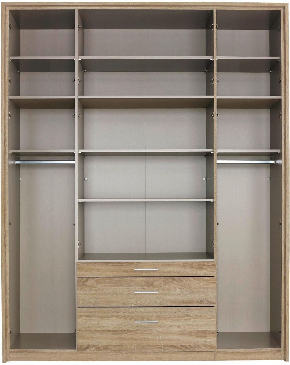 Oakwood Rauch Hildesheim Extra Metallic Grey & Alpine White Combi Wardrobe