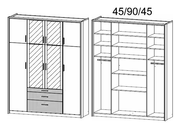 Oakwood Hildesheim Extra Sonoma Oak & Alpine White Combi Wardrobe