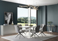 Oakwood Zanetti Matt Grey Glass Extending Dining Table With Cavello Dining Chairs