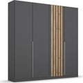 Oakwood Rauch Lamella Metallic Grey And Artisan Oak Hinged Door Wardrobe