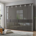 Oakwood Wiemann Ventura 6 Hinged Door Wardrobe In Havana Glass
