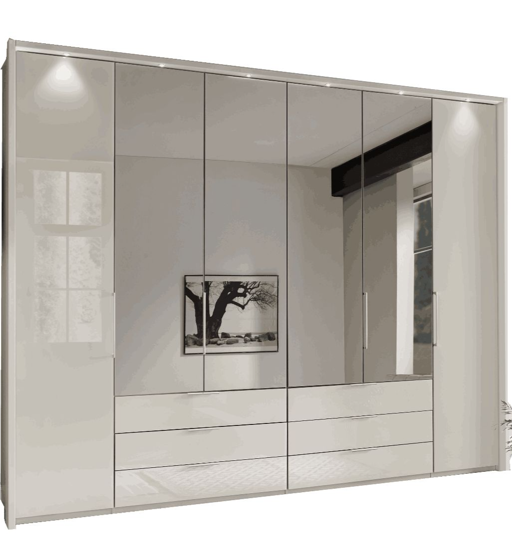 Oakwood Wiemann Monaco 1000 Combi 6 Hinged Mirror Door Wardrobe