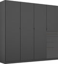 Oakwood Rauch Ontario Metallic Grey 4 Door Combi Wardrobe