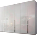Oakwood Rauch Montclar 6 Door Hinged High Gloss White Wardrobe with Premium Interior