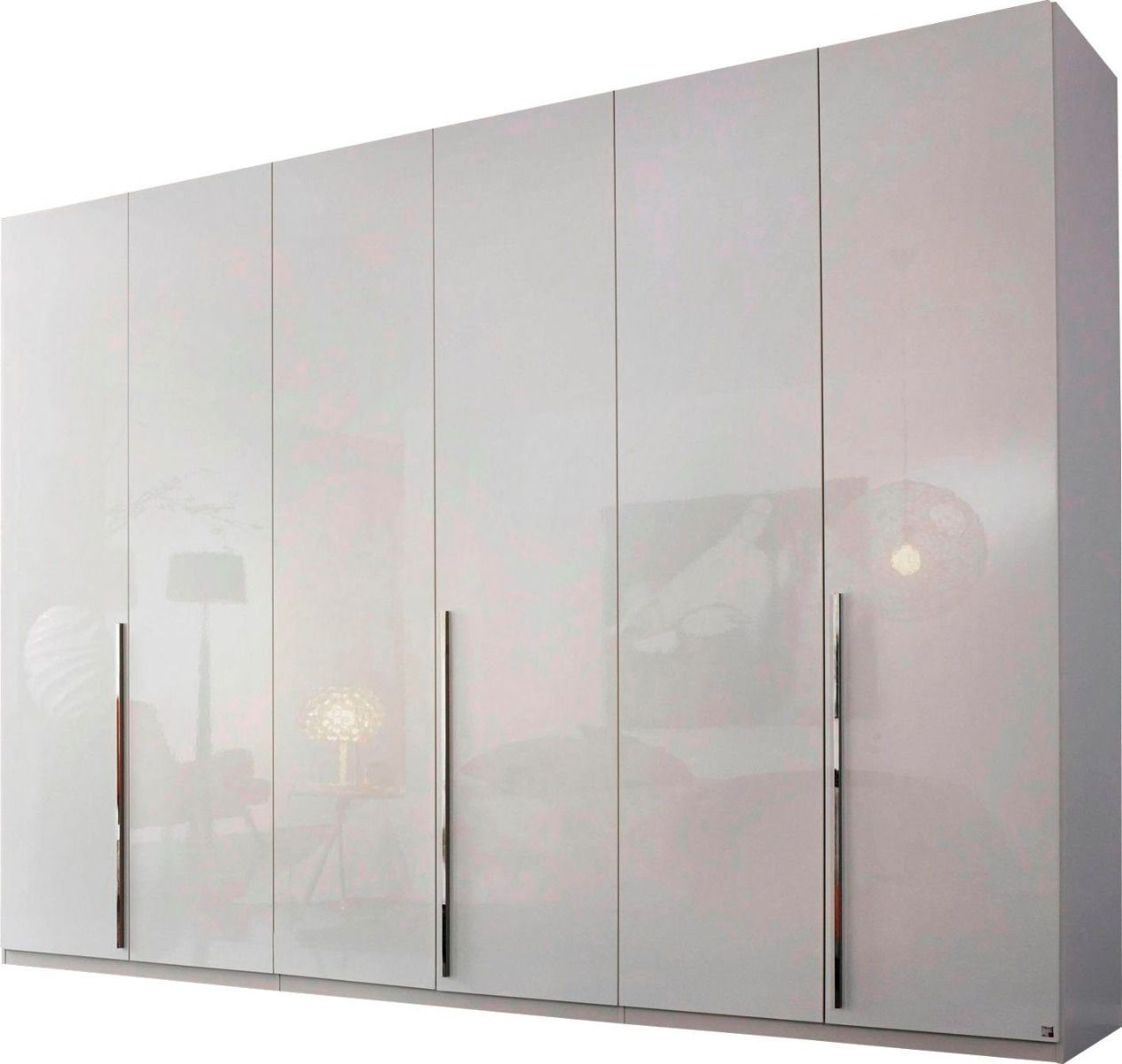 Oakwood Rauch Montclar 6 Door Hinged High Gloss White Wardrobe with Premium Interior