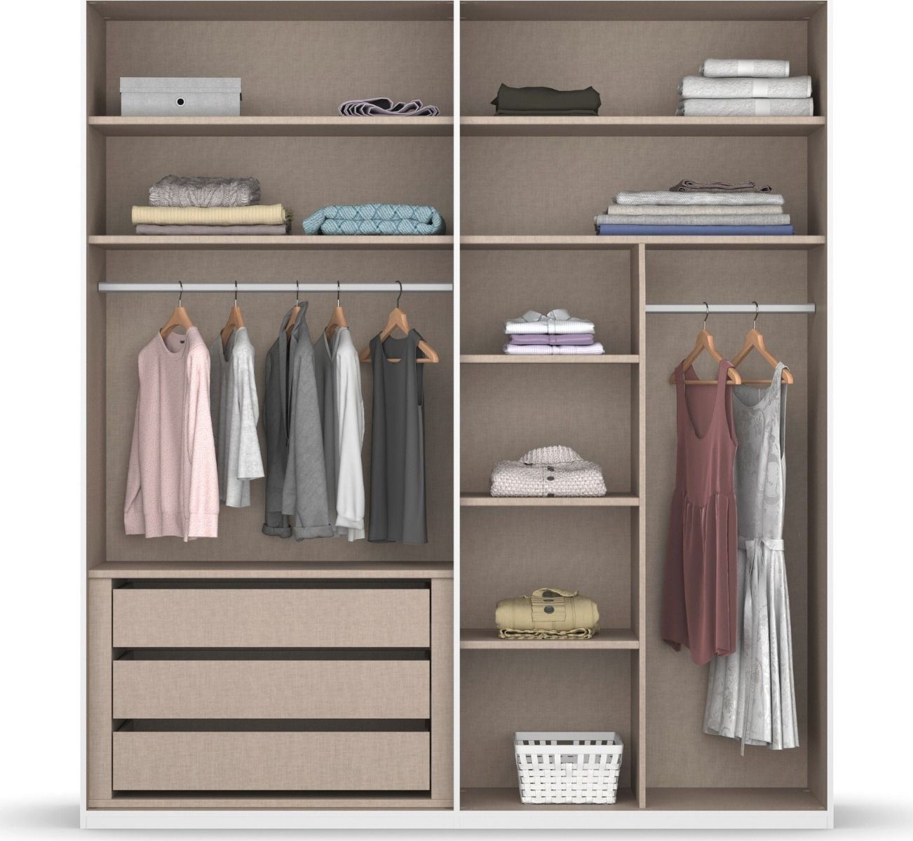 Oakwood Rauch Montclar 4 Door Hinged High Gloss White Wardrobe with Premium Interior