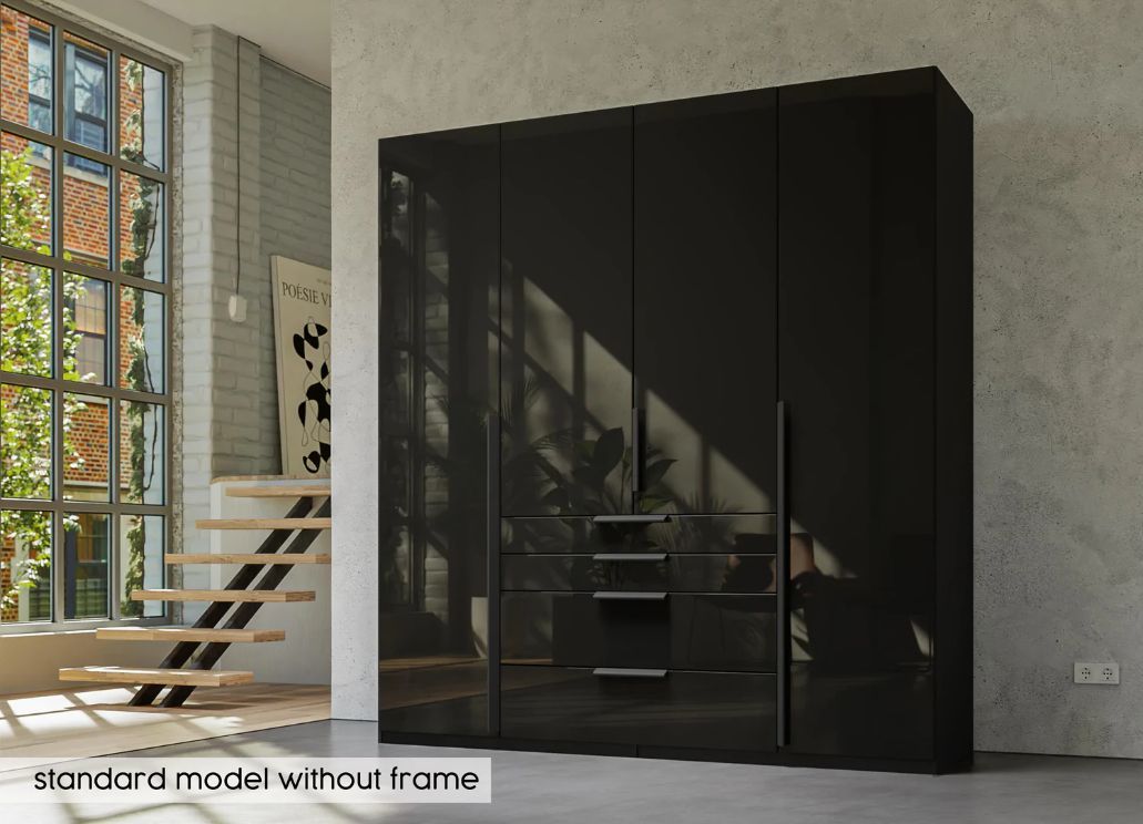 Oakwood Rauch Purisma Graphite 4 Door Hinged  Combi Wardrobe