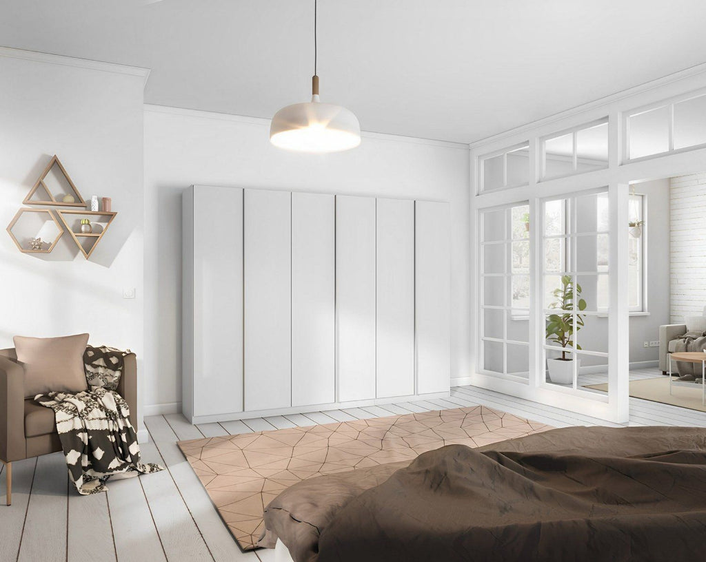 Oakwood Rauch Monostar White 6 Door Hinged Wardrobe W271CM