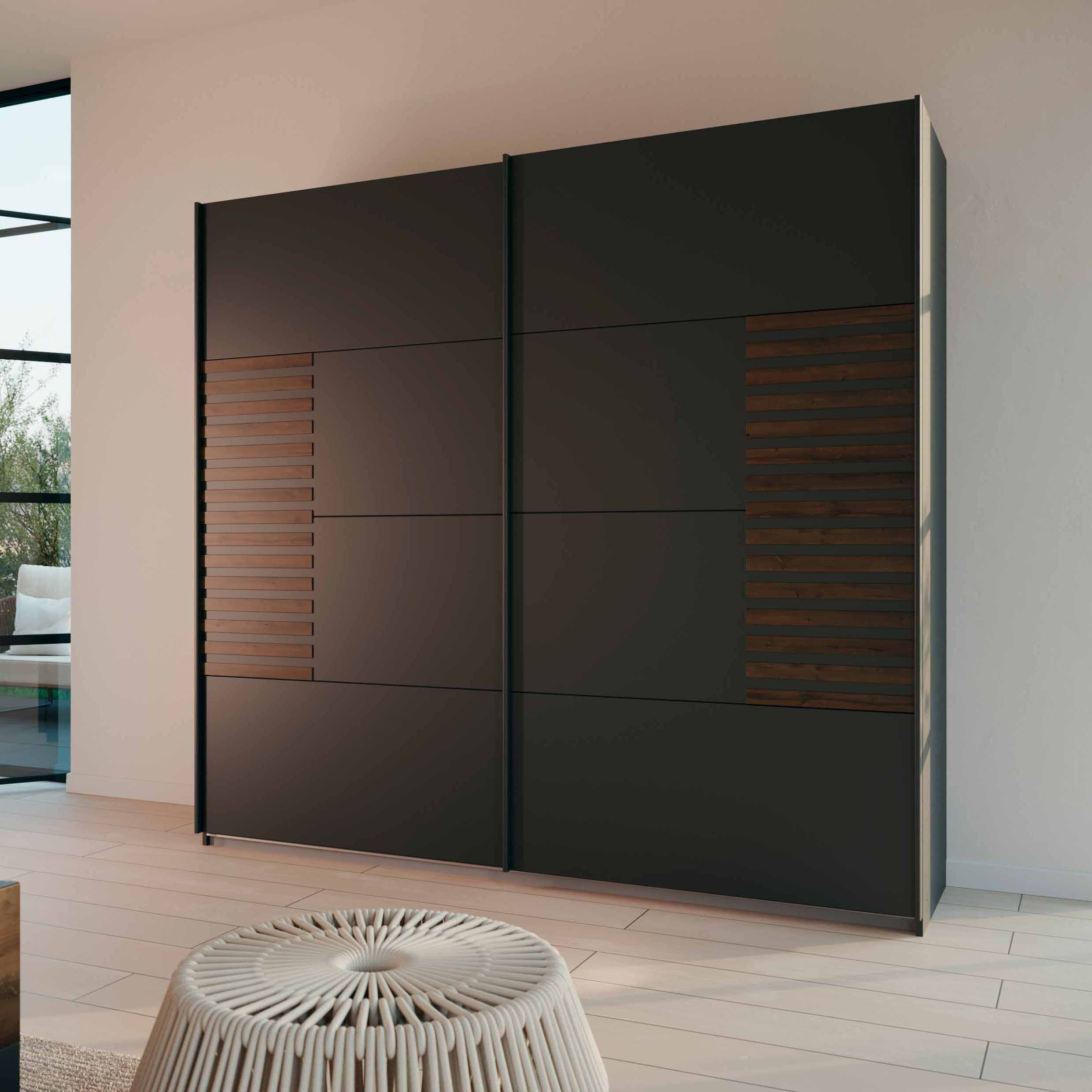 Oakwood Rauch Barea Sliding Door Wardrobe Metallic Grey