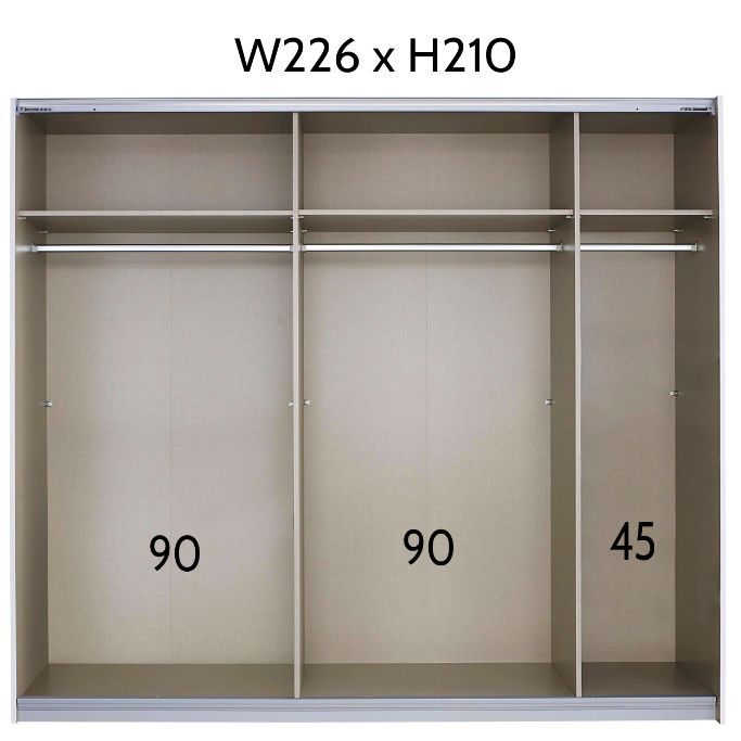 Oakwood Rauch Quadra Sonoma Oak With Silk Grey Glass 2 Gliding Door Wardrobe