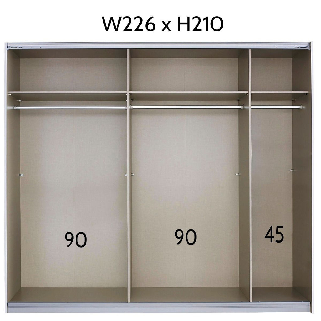 Oakwood Rauch Quadra Silk Grey 2 Gliding Door Wardrobe