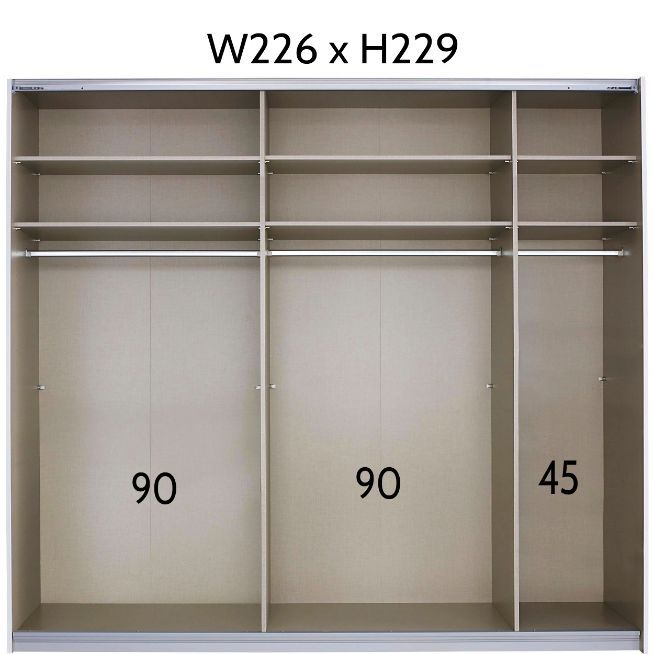Oakwood Rauch Quadra Glass Blackberry Sliding Door Wardrobe