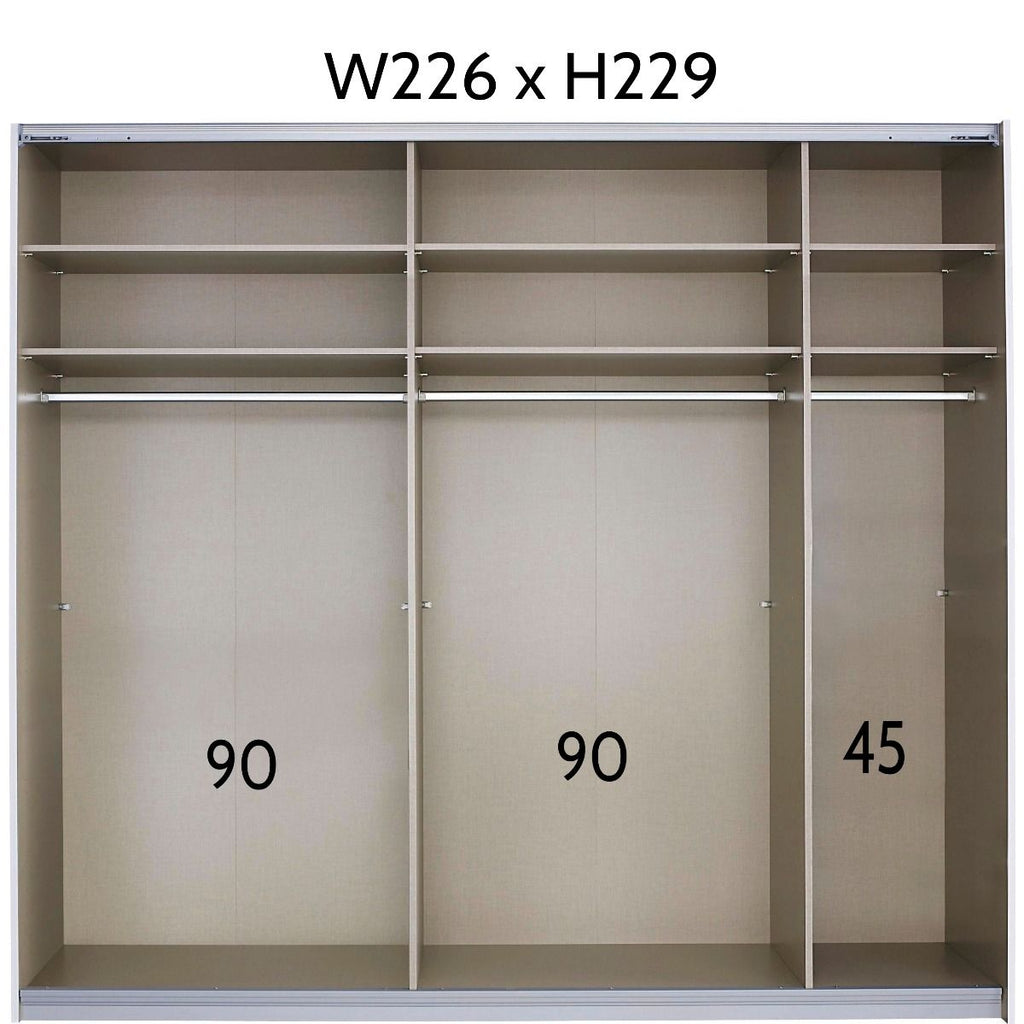 Oakwood Rauch Quadra Silk Grey 2 Gliding Door Wardrobe
