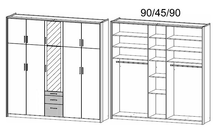 Oakwood Hildesheim Extra Sonoma Oak & Alpine White Combi Wardrobe