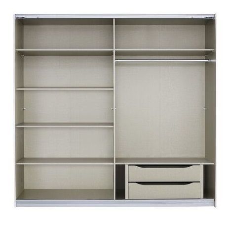 Oakwood Rauch Stuttgart Sliding Wardrobe Alpine White/High Polish White Front 226x210