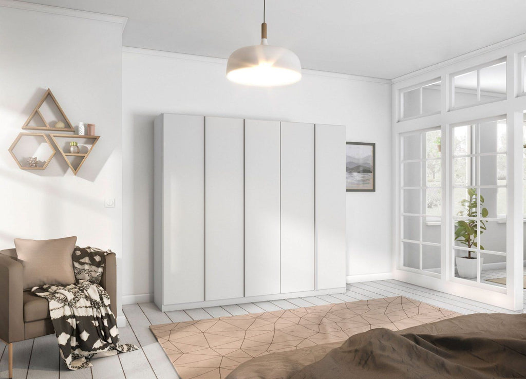 Oakwood Rauch Monostar White 5 Door Hinged Wardrobe W226CM