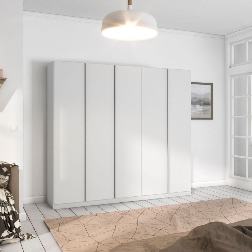 Oakwood Rauch Monostar White 5 Door Hinged Wardrobe W226CM