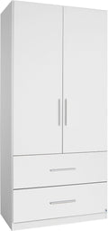 Oakwood Rauch Alvor 2 Door White Combi Wardrobe