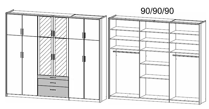 Oakwood Hildesheim Extra Sonoma Oak & Alpine White Combi Wardrobe
